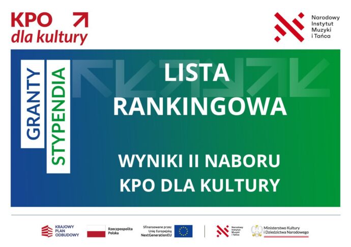 Zdjęcie: KPO dla kultury – listy rankingowe II naboru dla stypendiów i grantów